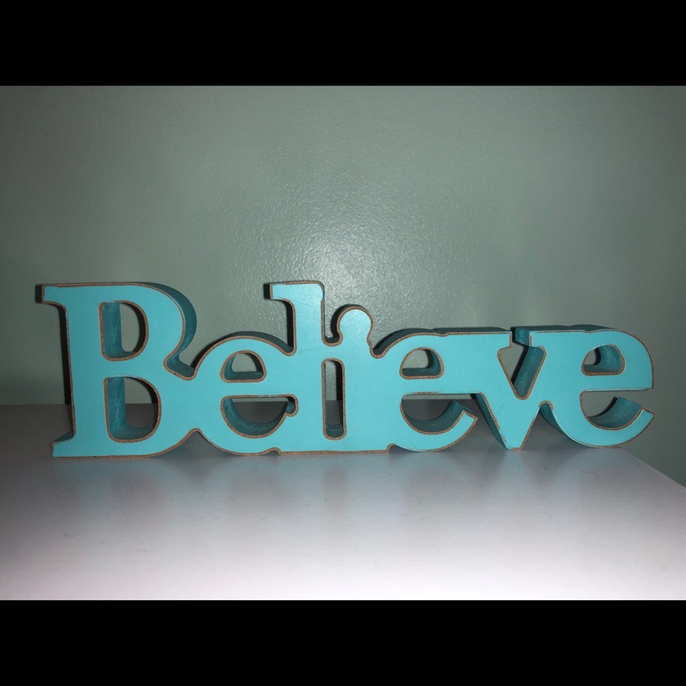 BELIEVE turquoise room decoration